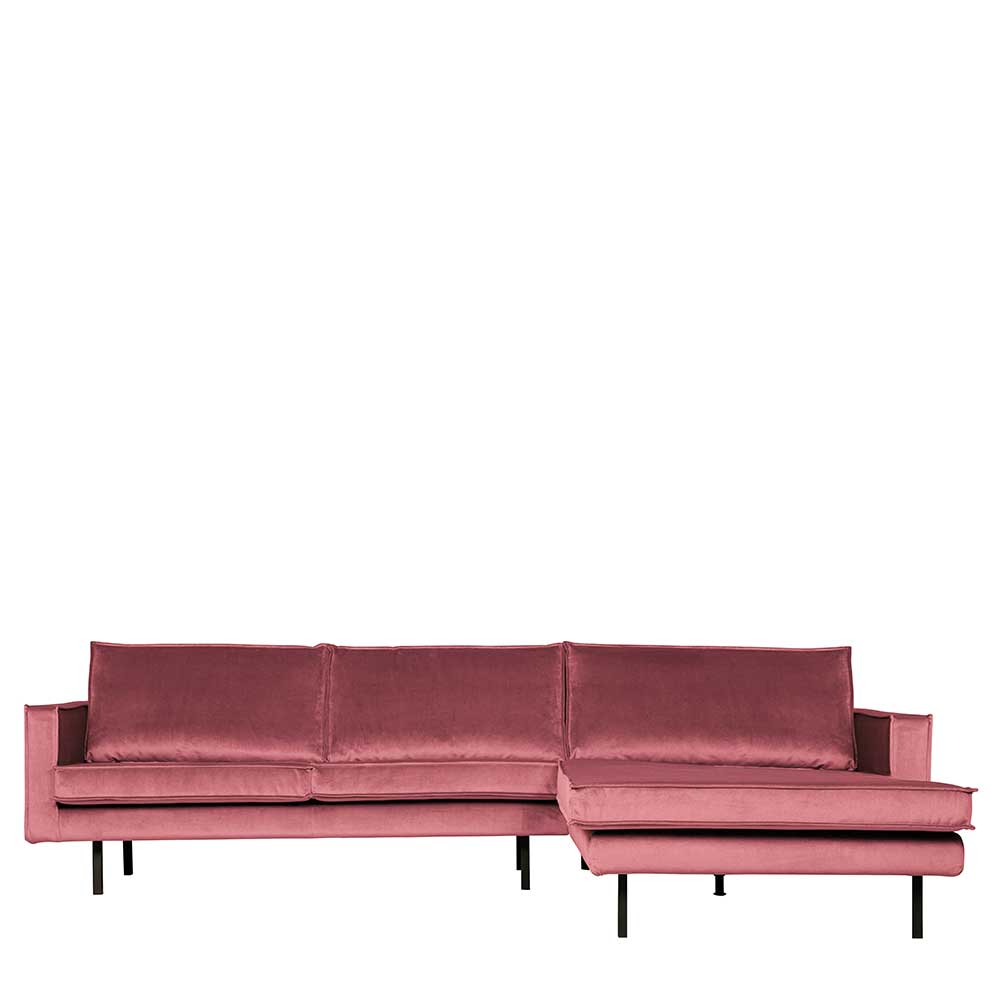 Basilicana Polsterecke in Pink Samt 300 cm breit