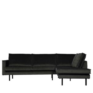 Basilicana L Sofa in Anthrazit Samt 45 cm Sitzhöhe