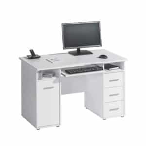 Müllermöbel PC Schreibtisch in Weiß 150 cm breit