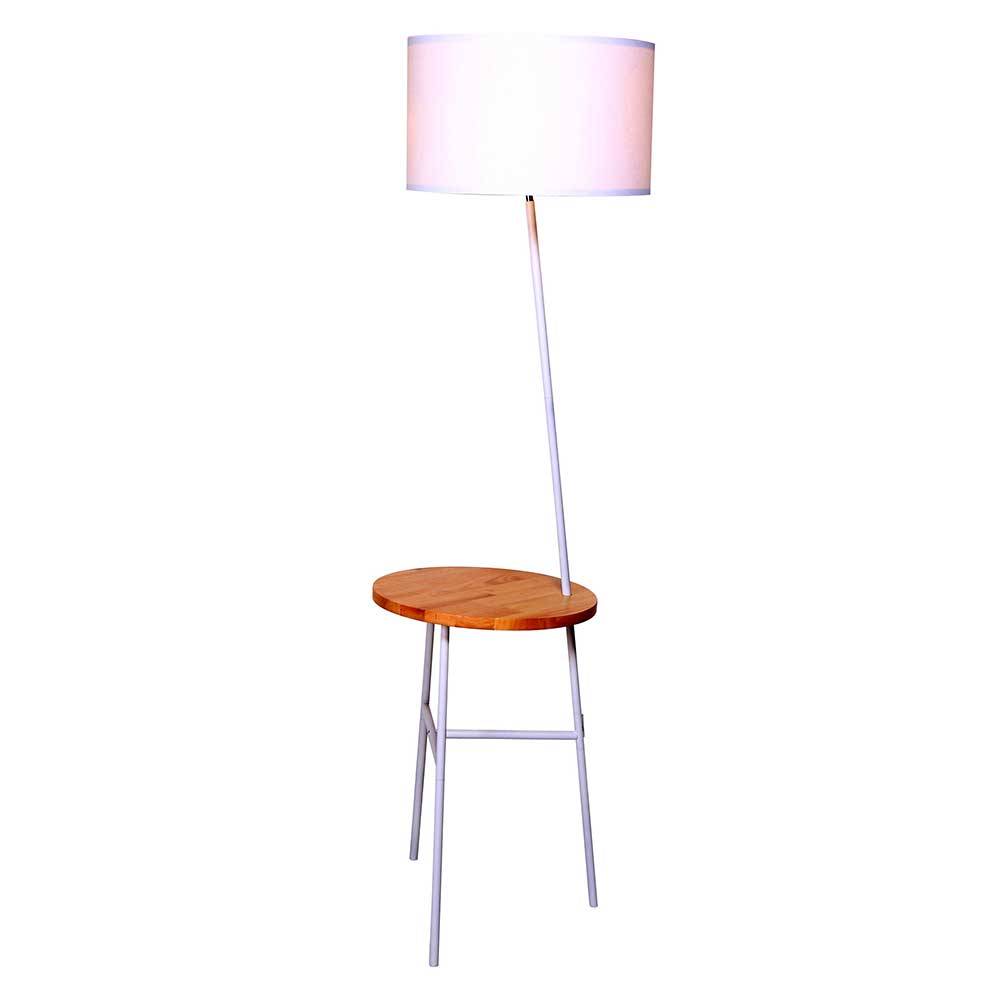 Rodario Beistelltisch mit Lampe in Weiß Skandi Design