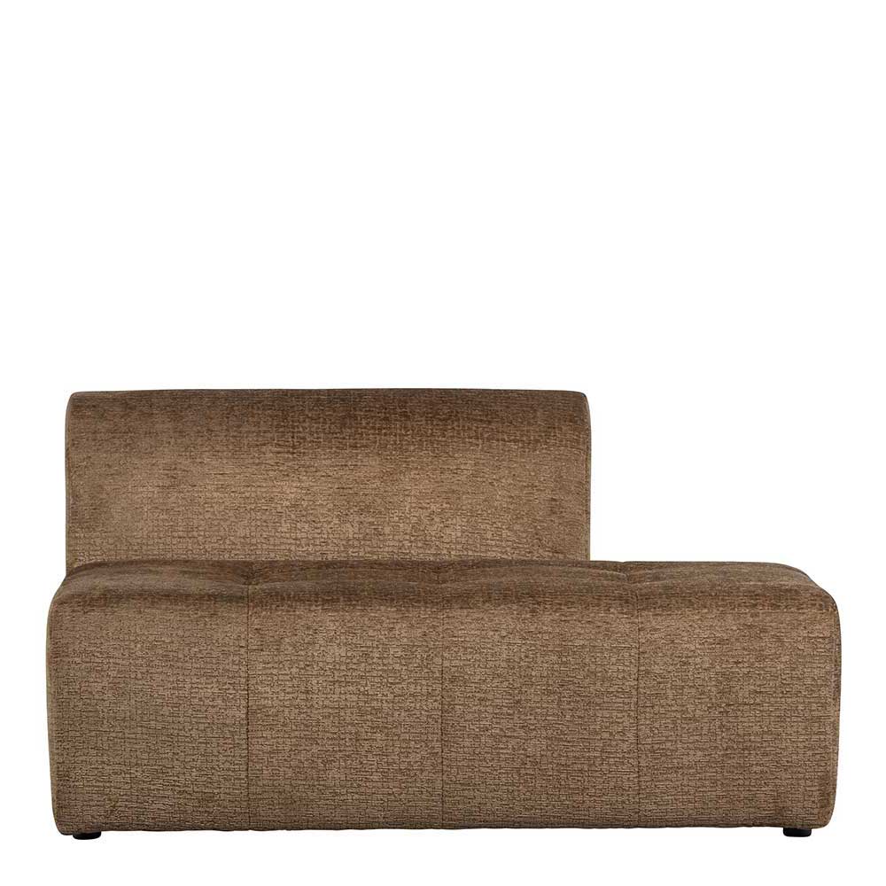 Basilicana Zweisitzer Kombi Sofa in Hellbraun Struktur Samt