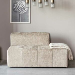 Basilicana Couch Element in Cremefarben Struktur Samt