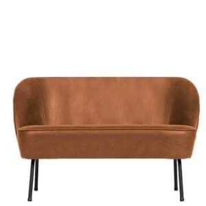 Basilicana Zweisitzer Couch in Cognac Braun & Schwarz Recyclingleder Bezug