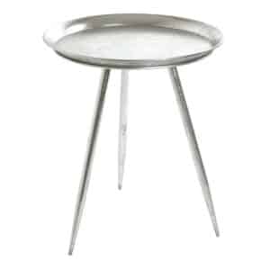 Tollhaus Metall Beitisch mit runder Tischplatte Silberfarben