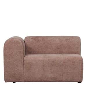 Basilicana Einsitzer Modularsofa mit Armlehne links Struktursamt Nude