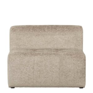 Basilicana Samt Einsitzer Couch modulares Sofa Cremefarben