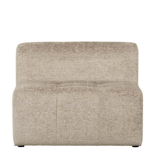 Basilicana Samt Einsitzer Couch modulares Sofa Cremefarben