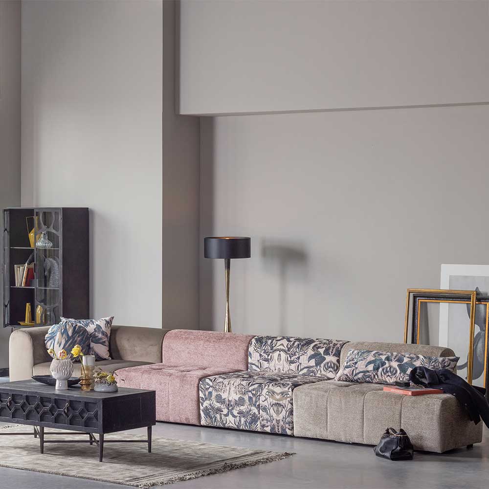 Basilicana Modulares Sofa in mehrfarbig fünf Sitzplätzen (vierteilig)