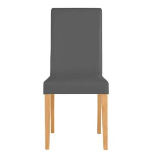 Möbel4Life Küchen Stühle in Grau Kunstleder hoher Lehne (2er Set)