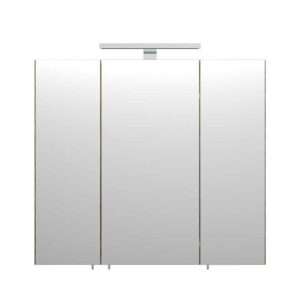 Möbel4Life Badezimmer Spiegelschrank in Eiche hell 70 cm breit