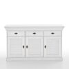 Life Meubles Landhaus Sideboard weiß mit drei Schubladen 144 cm breit
