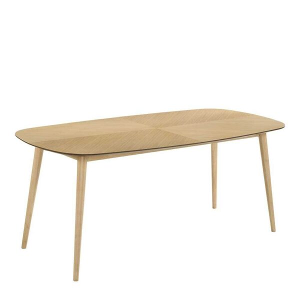 4Home Esstisch Skandi Design in Eiche Bianco ovaler Tischplatte