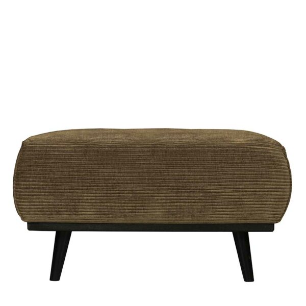 Basilicana Couchhocker in Khaki und Schwarz Rippenstruktur Bezug
