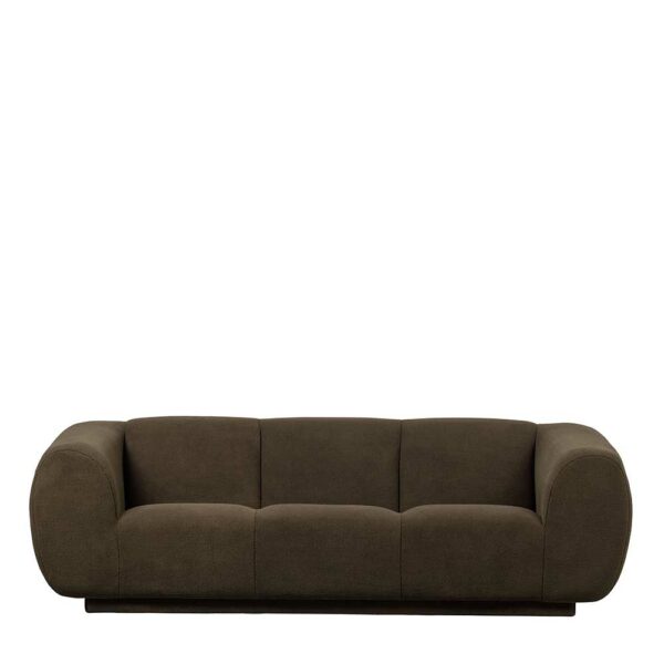 Basilicana Dreisitzer Sofa in Premium Qualität Dunkelgrün Plüsch