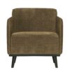Basilicana Loft Polstersessel in Khaki Bezug aus Rippstruktur Stoff