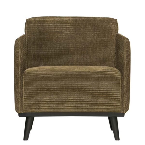 Basilicana Loft Polstersessel in Khaki Bezug aus Rippstruktur Stoff