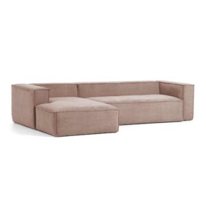 4Home Couchecke in Rosa Cordstoff 330 cm breit