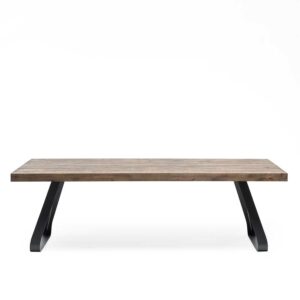 Natura Classico Esszimmer Tisch aus Asteiche Massivholz Bügelgestell aus Metall