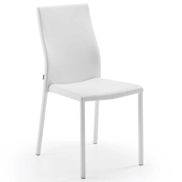 4Home Küchenstühle in Weiß Kunstlederbezug (4er Set)