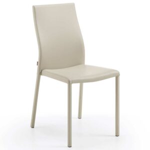 4Home Stühle in Beige Kunstleder Metallgestell (4er Set)