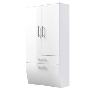 Möbel4Life Badezimmerschrank in Hochglanz Weiß 70 cm breit