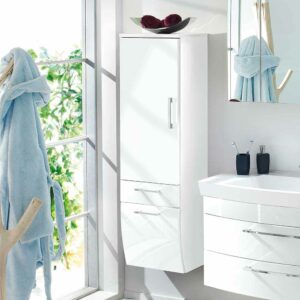 Möbel4Life Hängender Badschrank in Hochglanz Weiß 40 cm breit