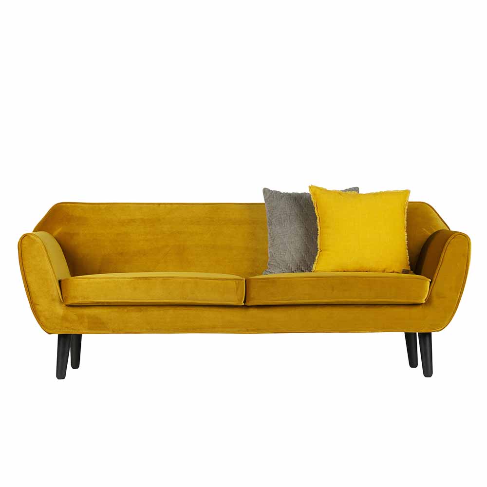 Basilicana 2 Sitzer Sofa in Gelb Retro Design