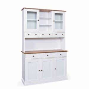 TopDesign Küchenbuffet in Weiß Braun Kiefer massiv