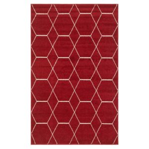 Doncosmo Roter Teppich mit geometrischem Muster Cremefarben