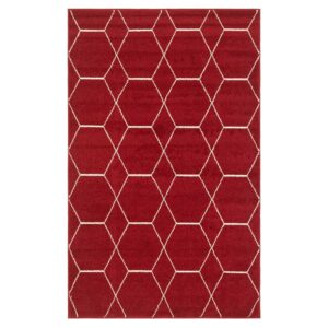 Doncosmo Roter Teppich mit geometrischem Muster Cremefarben
