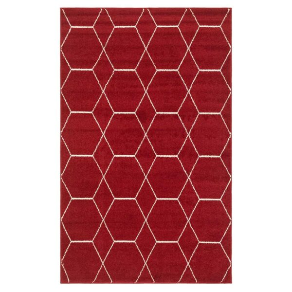 Doncosmo Roter Teppich mit geometrischem Muster Cremefarben