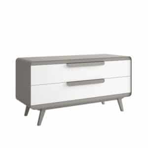 Violata Furniture Design Sideboard in Grau Weiß Kunstleder modern