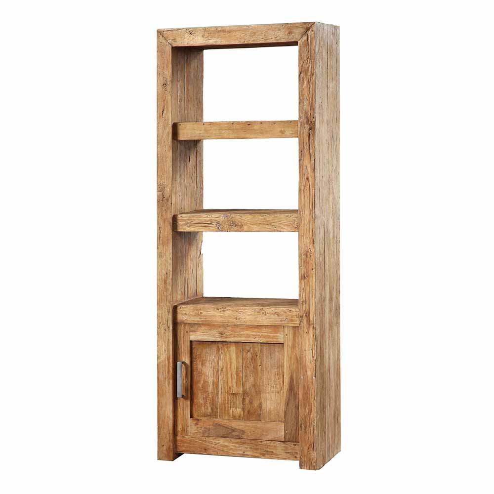 Wooding Nature Bücherregal aus Teak Recyclingholz 80 cm