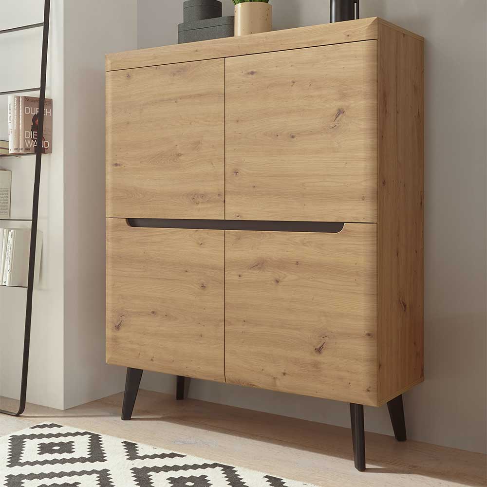 Brandolf Wohnzimmer Highboard in Wildeichefarben Skandi Design