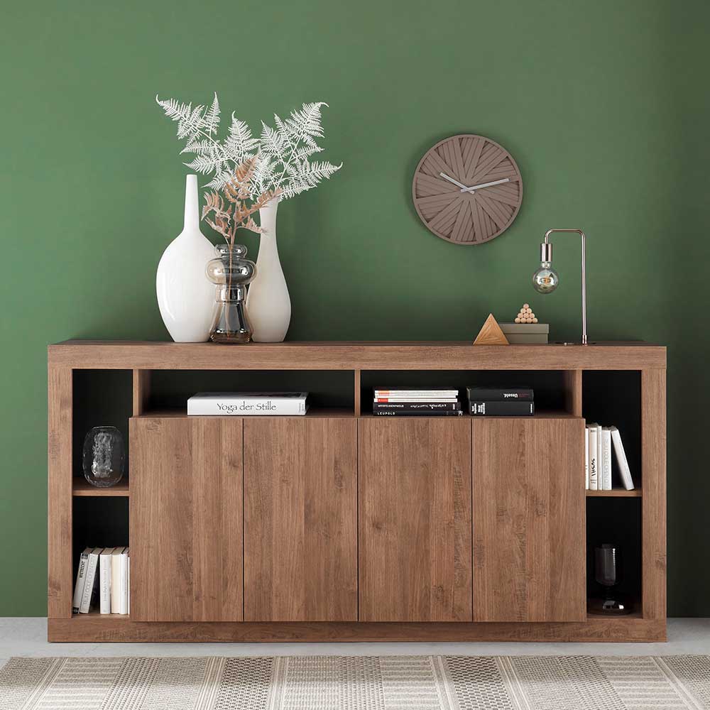 Homedreams Modernes Esszimmersideboard 210 cm breit vier Drehtüren