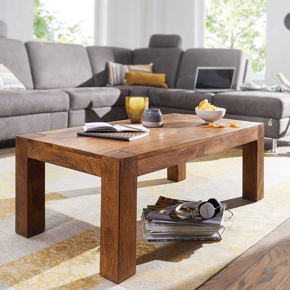 Möbel4Life Massivholztisch im rustikalen Stil 110 cm breit