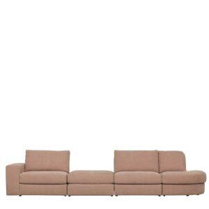Basilicana Moderne Sofa Kombination in Rosa Stoff vier Sitzplätzen