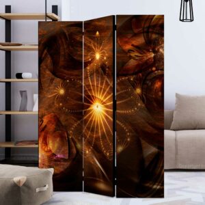 4Home Spanische Wand in Braun und Goldfarben Leinwand Füllung