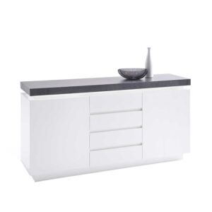 TopDesign Sideboard in Weiß Grau Beleuchtung