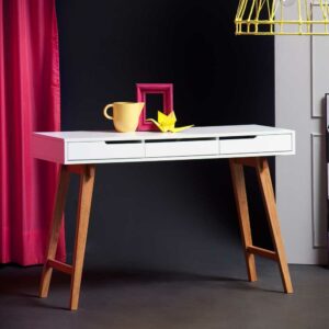 TopDesign Schreibtisch Konsole in Weiß Buche 120 cm breit