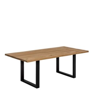 Möbel Exclusive Echtholztisch aus Wildeiche Massivholz Metall Bügelgestell