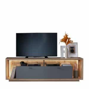 TopDesign TV Element in modernem Design Eichefarben & Grau