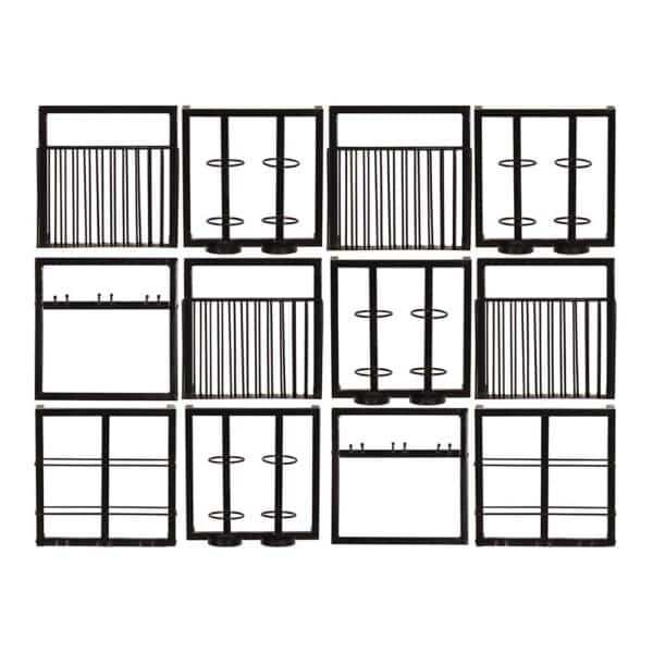 Möbel Exclusive Wohnzimmerregal Set aus Metall Industry und Loft Stil (zwölfteilig)
