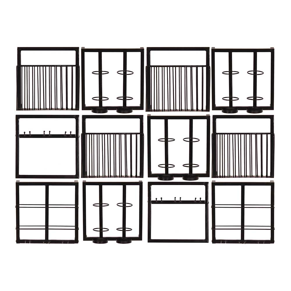 Möbel Exclusive Wohnzimmerregal Set aus Metall Industry und Loft Stil (zwölfteilig)