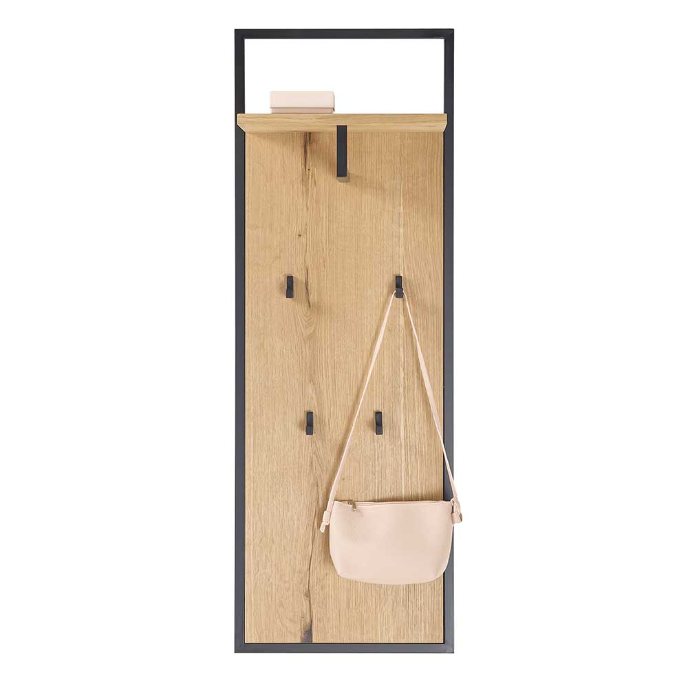 TopDesign Wandgarderobe in modernem Design 4 Kleiderhaken 1 Hutablage