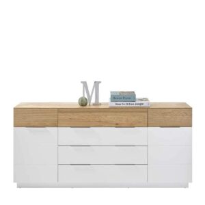 TopDesign Großes Sideboard im Skandi Stil Drehtüren & Schubladen