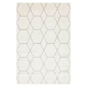 Doncosmo Skandi Stil Teppich in Cremefarben und Grau geometrischem Muster