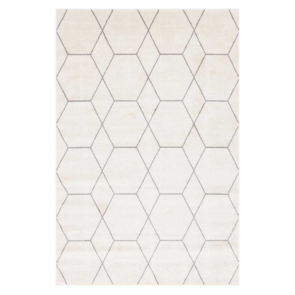Doncosmo Skandi Stil Teppich in Cremefarben und Grau geometrischem Muster
