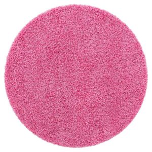 Doncosmo Hochflor Teppich pink Shaggy 120 cm und 150 cm rund