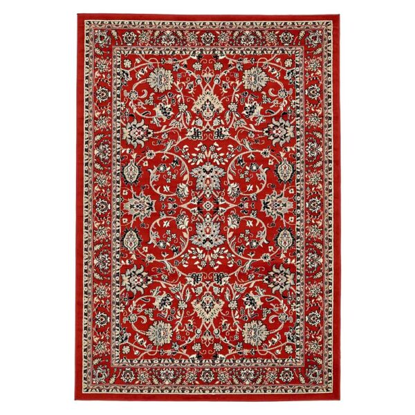 Doncosmo Kurzflorteppich Orient Stil in Rot Cremefarben